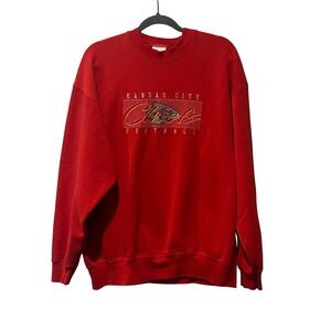 Vintage Pro Player Kansas City Chiefs Sweatshirt XXL Red 90s NFL Made in USA